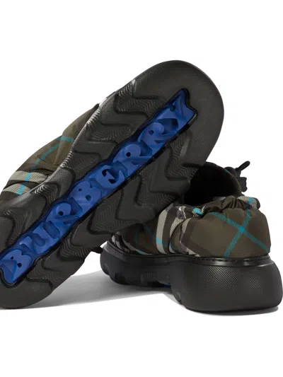 Burberry Men Check Nylon-blend Pillow Mule In Green