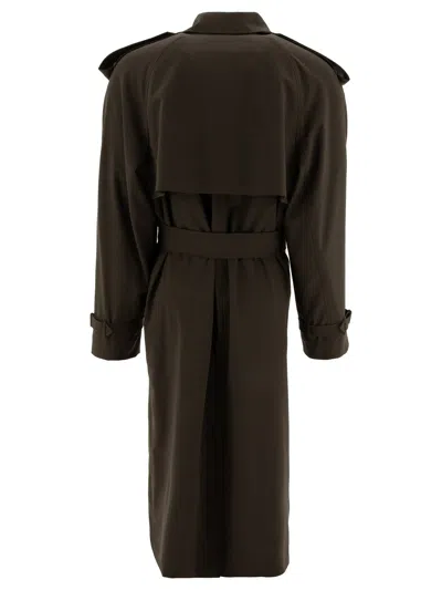 Shop Burberry Long Trenchcoat In Stretch Wool