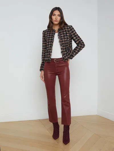 L Agence Angelina Tweed Jacket In Black Multi Tweed