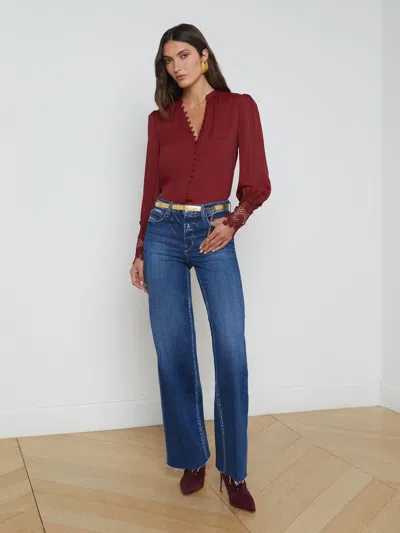 L Agence Ava Blouse In Syrah