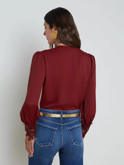 L Agence Ava Blouse In Syrah