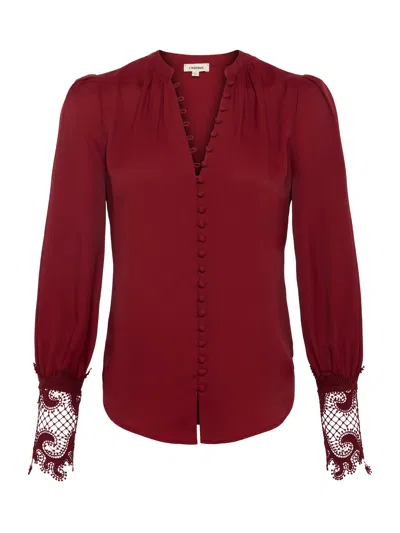 L Agence Ava Blouse In Syrah