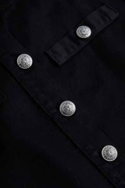 L Agence Kris Denim Mini Skirt In Noir
