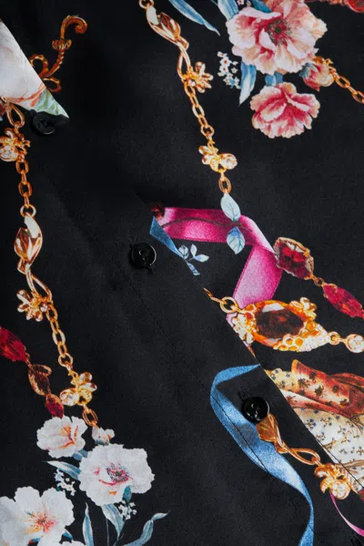 L Agence Tyler Long Sleeve Blouse In Black Multi Rococo Angel In Black