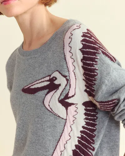 Billy Reid Intarsia Pelican Sweater In Silver