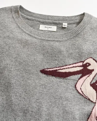 Billy Reid Intarsia Pelican Sweater In Silver