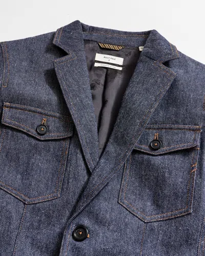 Billy Reid Wool Denim Blazer In Navy
