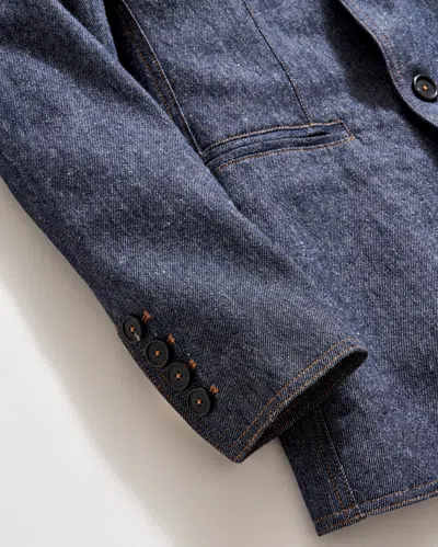 Billy Reid Wool Denim Blazer In Navy