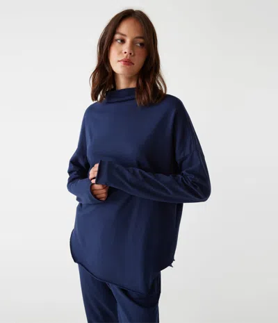 Shop Michael Stars Laurel Mock Neck Top In Nocturnal