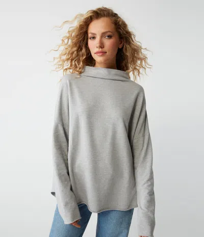 Michael Stars Laurel Mock Neck Top In Heather Grey