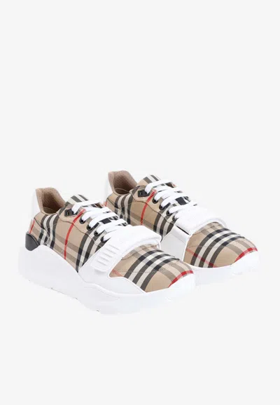 BURBERRY CHECK LOW-TOP SNEAKERS 