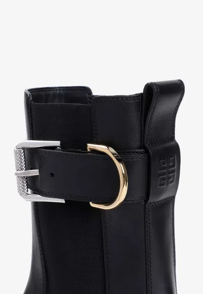 Givenchy Voyou Leather Buckle Chelsea Boots In Black
