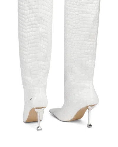 Naked Wolfe Texas Faeda Patent Croc Leather White