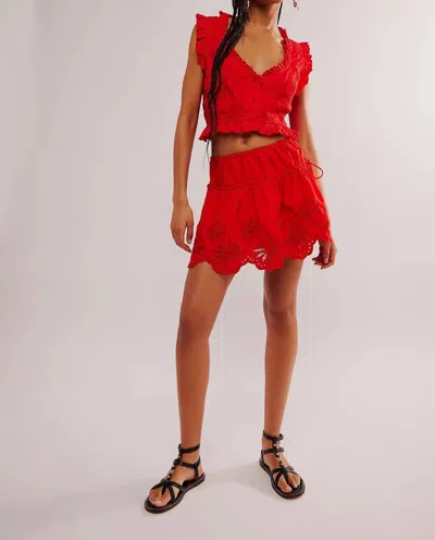 Free People Wildest Dreams Mini Skirt In Fiery Red In Red