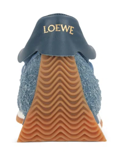 Shop Loewe Flow Runner Luxe Calfskin Sneakers In Rwdenim