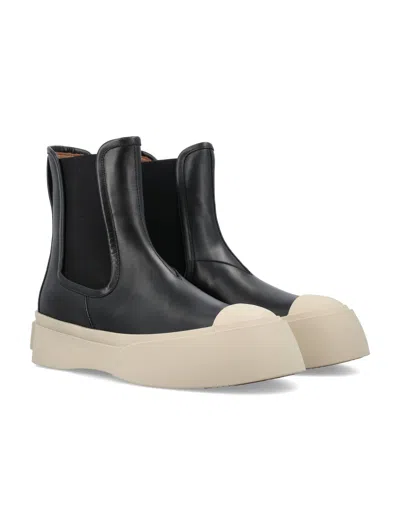 Marni Chelsea Boot Pablo In Black Leather In Black