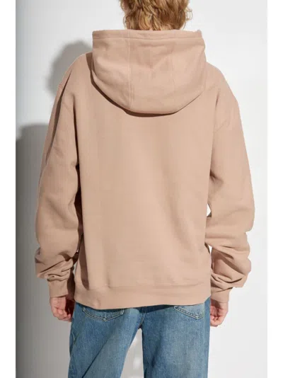 Shop Saint Laurent Oversized Soft Cotton Hoodie In Nuderose