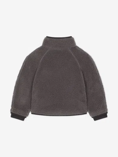 Dolce & Gabbana Faux Fur Jacket With Branded Tag In Grey