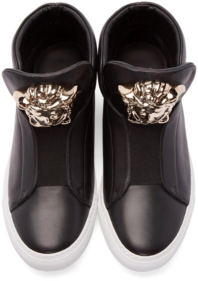 Shop Versace Black Medusa High-top Sneakers