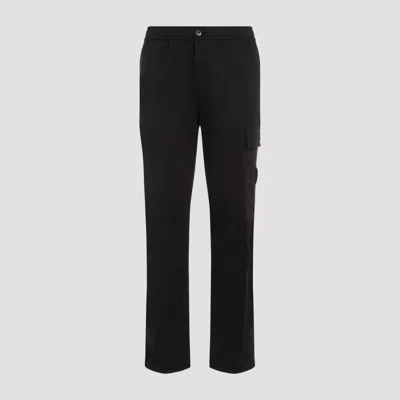 Stone Island Black Slim Cargo Pants With Elasticated Waist And Logo Patch In Stretch Cotton Man In Black