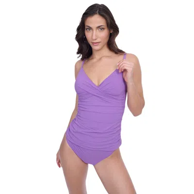 Profile By Gottex Devine Ruched V-neck One Piece Swimsuit In Pink