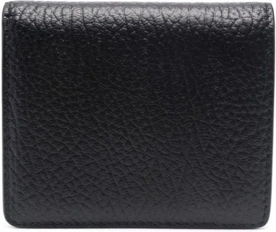Maison Margiela Women's Pebbled Calf Leather Bi Fold Wallet In Black