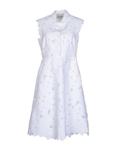Shop Valentino Knee-length Dress In White