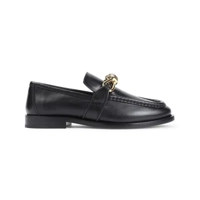 Bottega Veneta Astaire Metallic Knot Leather Loafers In Black