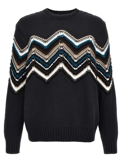 Shop Missoni Zig Zag Sweater, Cardigans In Multicolor