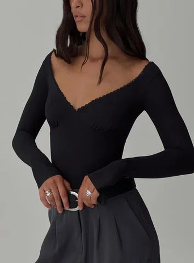 Princess Polly Lower Impact Loveydove Bodysuit In Black
