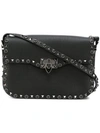 Valentino Garavani 'rockstud - Noir' Calfskin Leather Shoulder Bag - Black