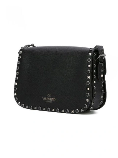 Shop Valentino 'rockstud Rolling' Shoulder Bag - Black