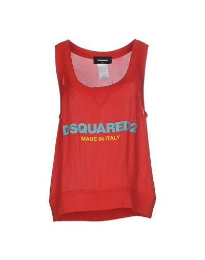 Shop Dsquared2 Silk Top In Red
