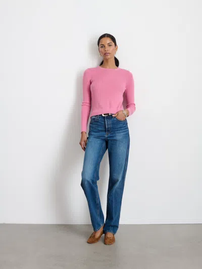 Alex Mill Ava Crewneck Sweater In Extra Fine Merino In Pink