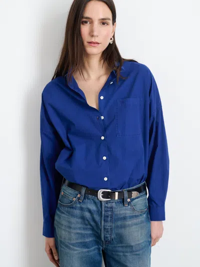Alex Mill Jo Shirt In Cotton Poplin In Cobalt