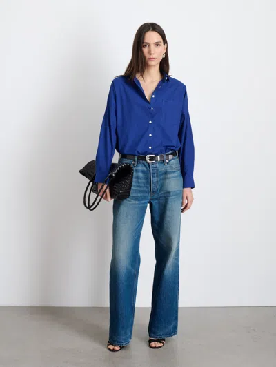 Alex Mill Jo Shirt In Cotton Poplin In Cobalt