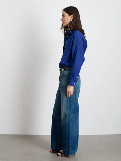 Alex Mill Jo Shirt In Cotton Poplin In Cobalt