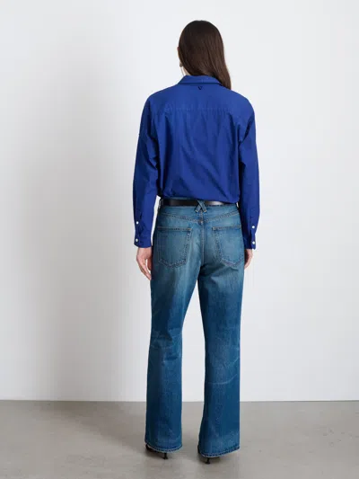 Alex Mill Jo Shirt In Cotton Poplin In Cobalt