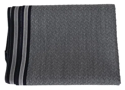 Missoni Stripes Pattern 100% Wool Unisex Neck Wrap Men's Scarf In Gray