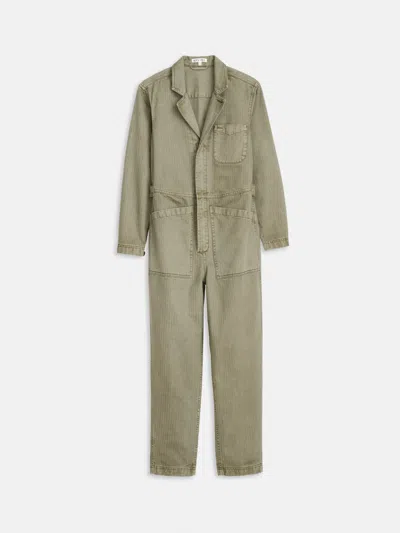 Alex Mill Standard Zip Jumpsuit In Herringbone In Vintage Olive