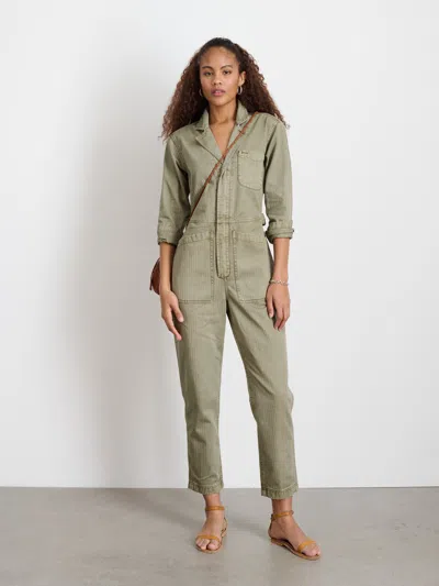 Alex Mill Standard Zip Jumpsuit In Herringbone In Vintage Olive