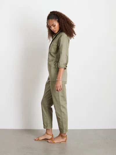 Alex Mill Standard Zip Jumpsuit In Herringbone In Vintage Olive