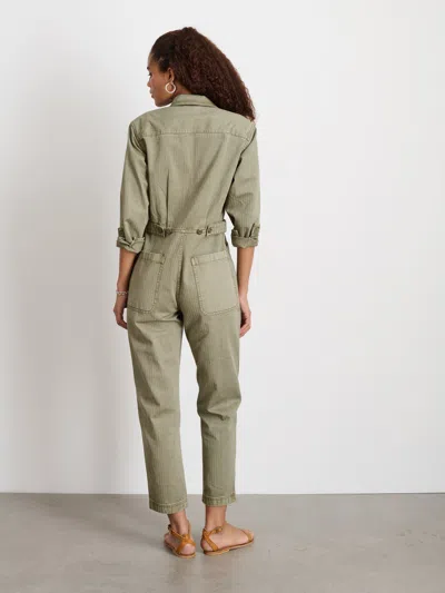 Alex Mill Standard Zip Jumpsuit In Herringbone In Vintage Olive