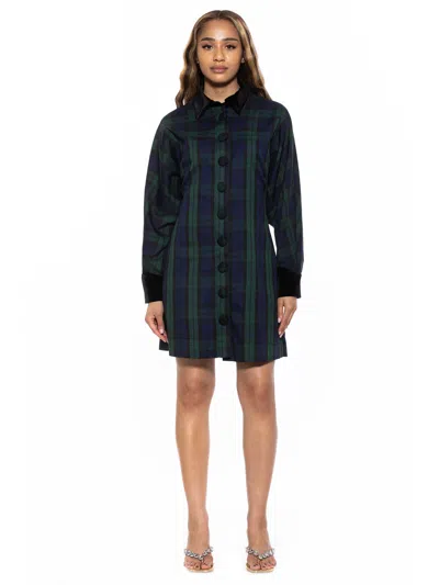 Alexia Admor Women's Plaid Velvette Mini Shirtdress In Multi