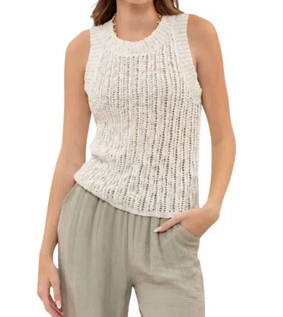 Blu Pepper Crochet Knit Tank Top In Cream In White