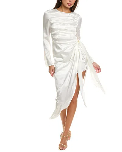 Aiifos Christy Silk-blend Mini Dress In White