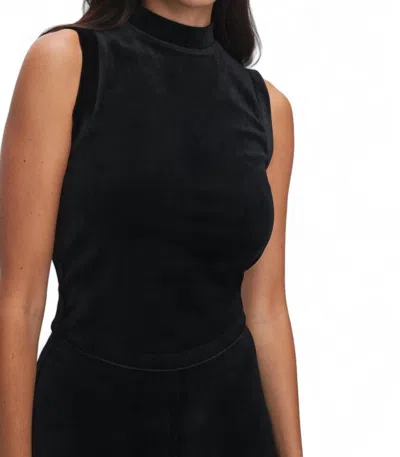 Good American Velvet Tank Top In Black In Black