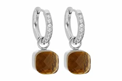 Qudo Women's Firenze Deluxe Earrings In Topaz In Yellow