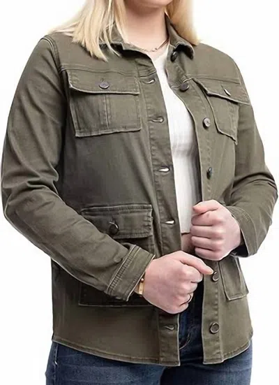 1822 DENIM UTLIITY JACKET IN ARMY GREEN 