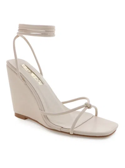 Billini Otis Lace Up Wedge Sandal In Snow In White